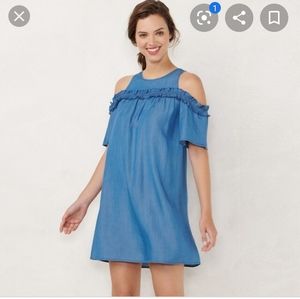 Lauren Conrad Cold Shoulder Denim Dress